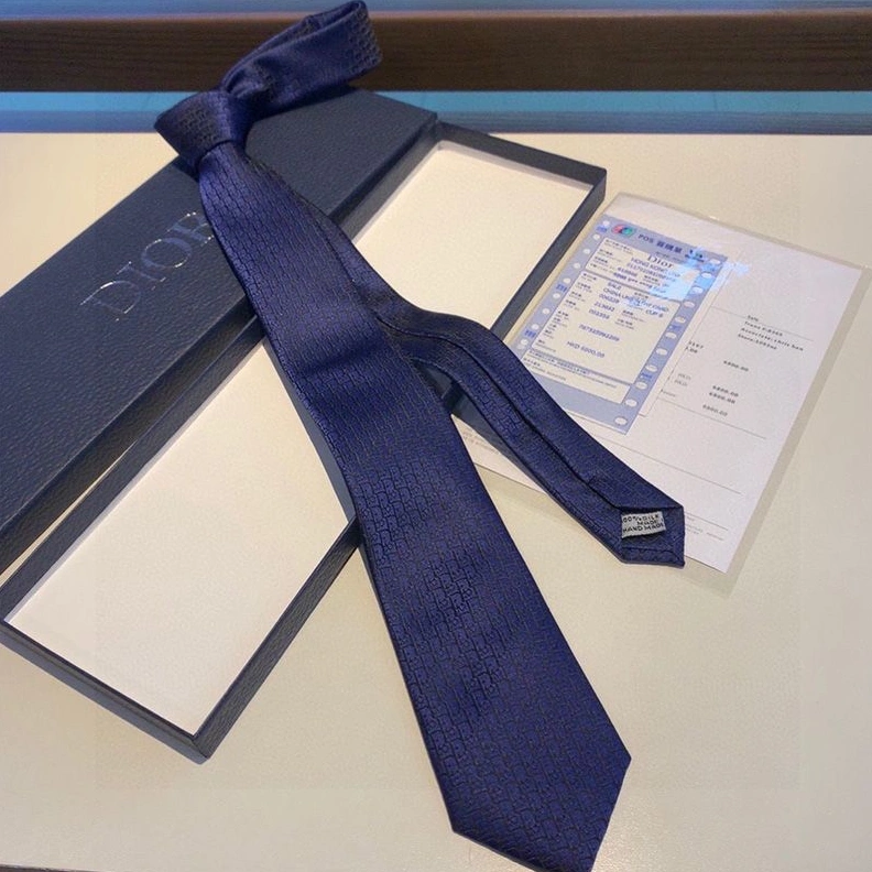 Dior Tie Oblique Motif Silk Navy Blue SmartChoice 6298