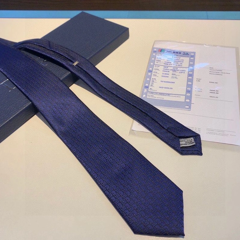 Dior Tie Oblique Motif Silk Navy Blue SmartChoice 6298