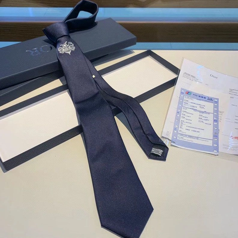 Dior Tie Shawn Bee Motif Silk Navy Blue GoodFit 2979
