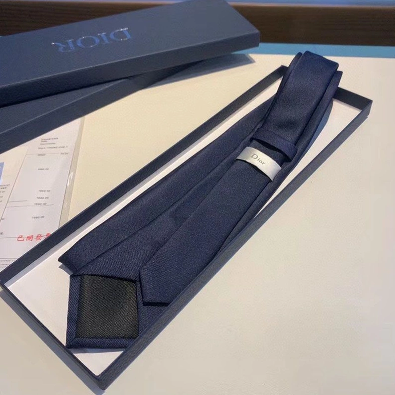 Dior Tie Shawn Bee Motif Silk Navy Blue GoodFit 2979