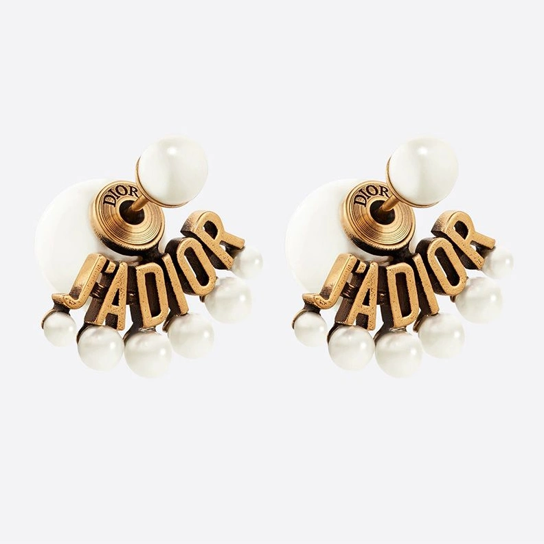 Dior Tribales Earrings J'ADIOR and White Resin Pearls Gold HighQuality 7829
