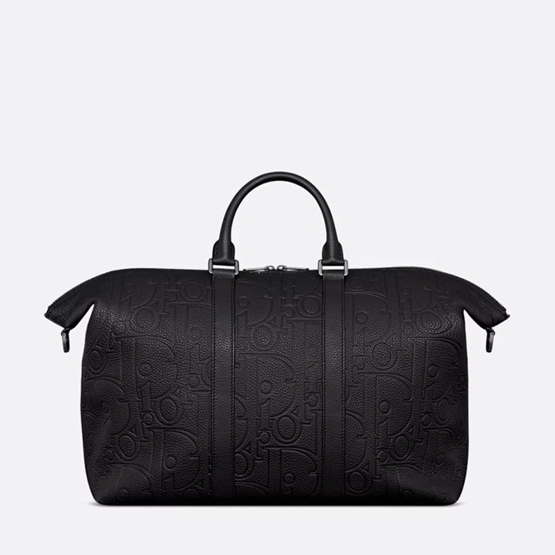 Dior Weekender 40 Bag In Dior Signature Grained Calfskin Black HighQuality 9371