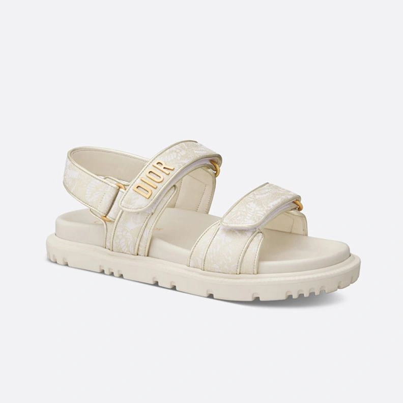 DiorAct Sandals Women Butterfly Allover Motif Leather White HighQuality 9525