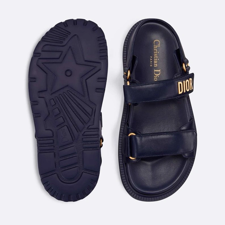 DiorAct Sandals Women Calfskin Navy Blue UrbanStyle 7694