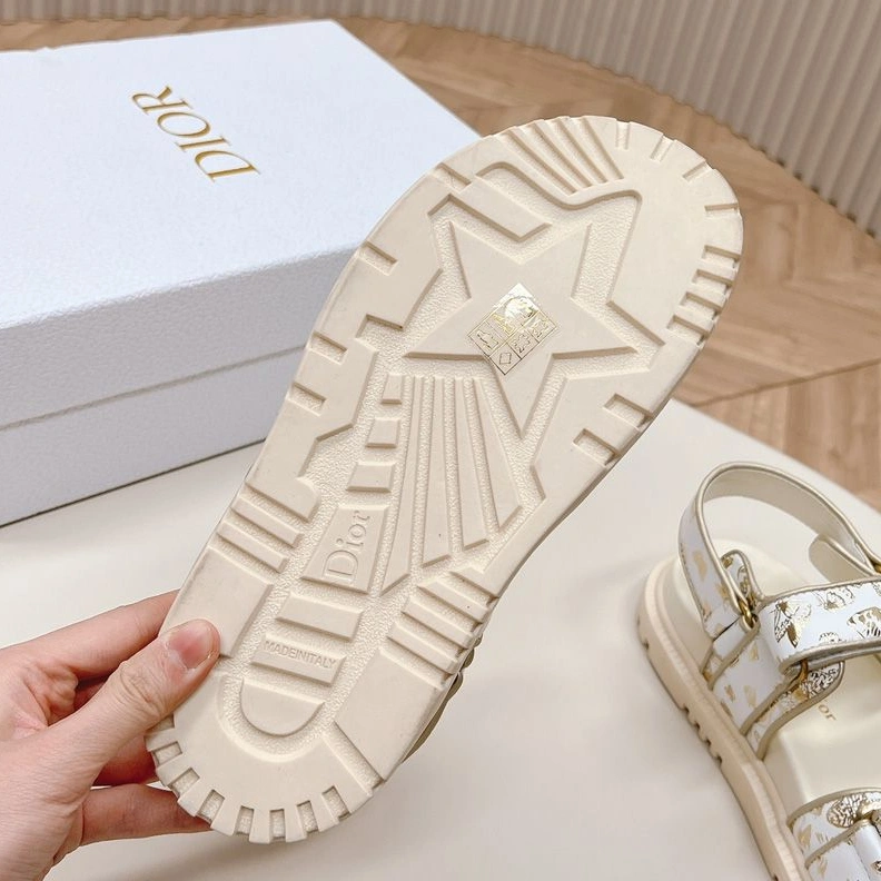 DiorAct Sandals Women Gradient Butterflies Motif Technical Fabric White Popular 3523