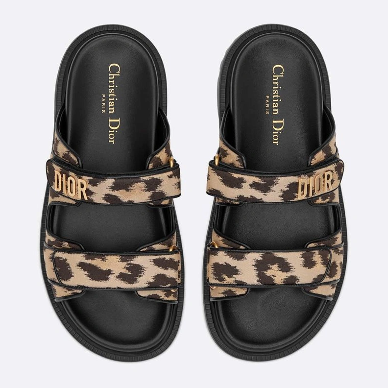 DiorAct Slides Women Mizza Motif Technical Fabric Beige SmartChoice 7118