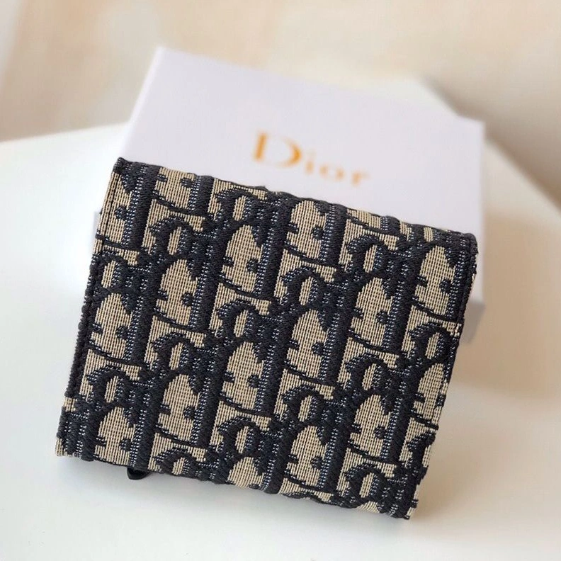 EasyMatch 3798 Dior Saddle Card Holder Oblique Motif Canvas Black