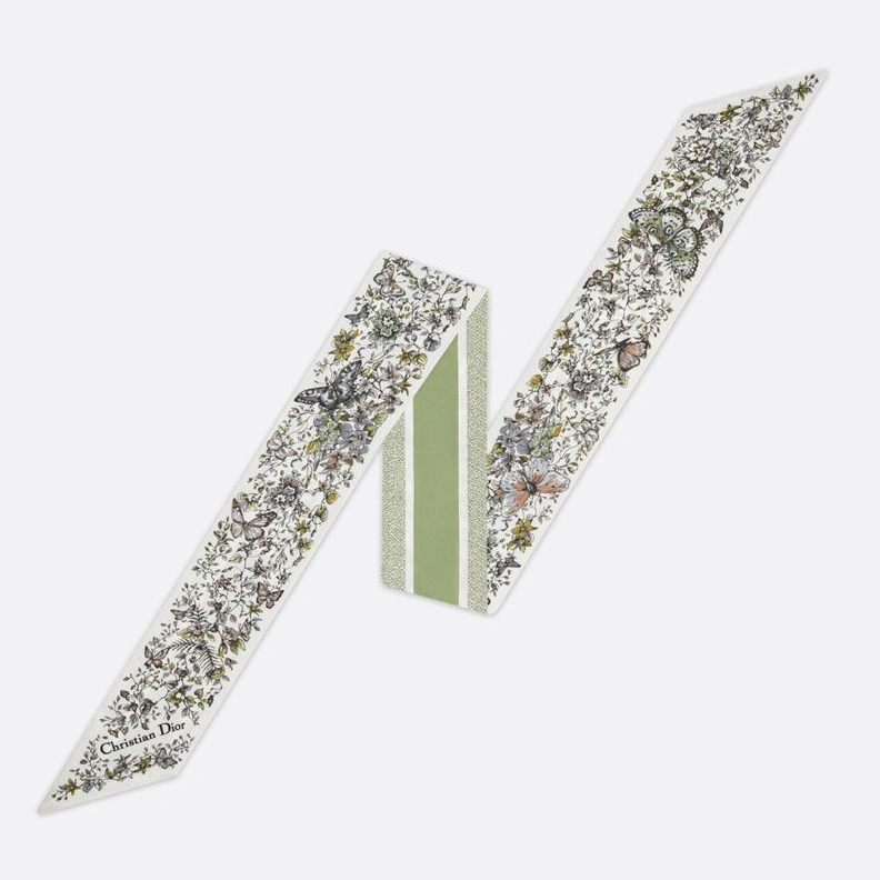 EasyMatch 3900 Dior Mitzah Twill In Butterfly Around the World Motif Silk Green