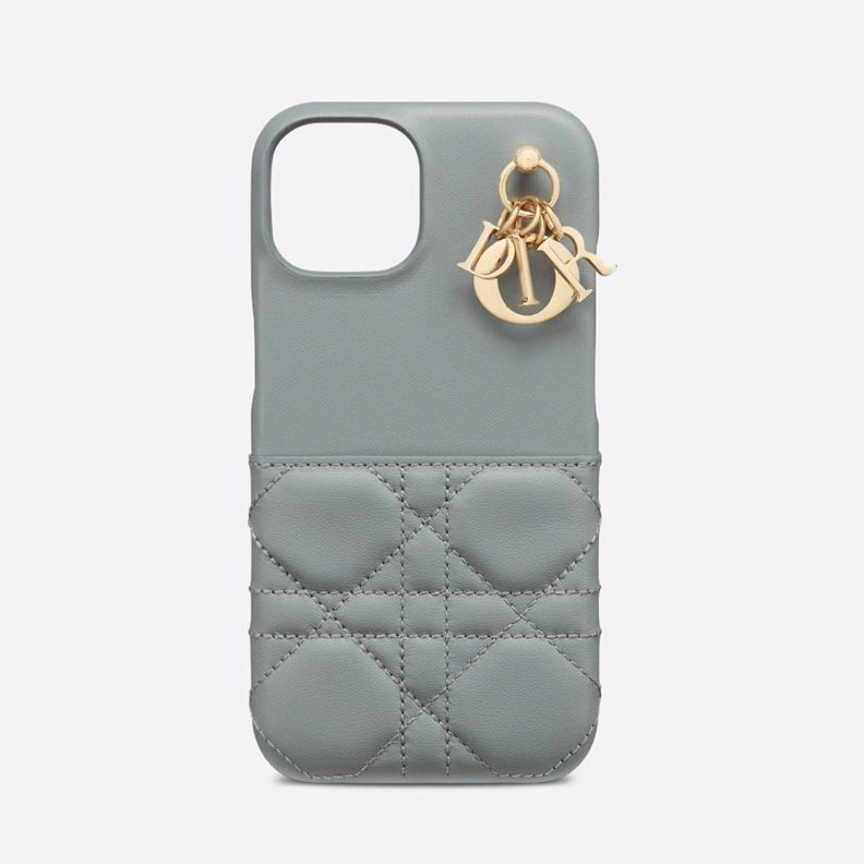 EasyMatch 3907 Lady Dior iPhone Case Cannage Lambskin Sky Blue