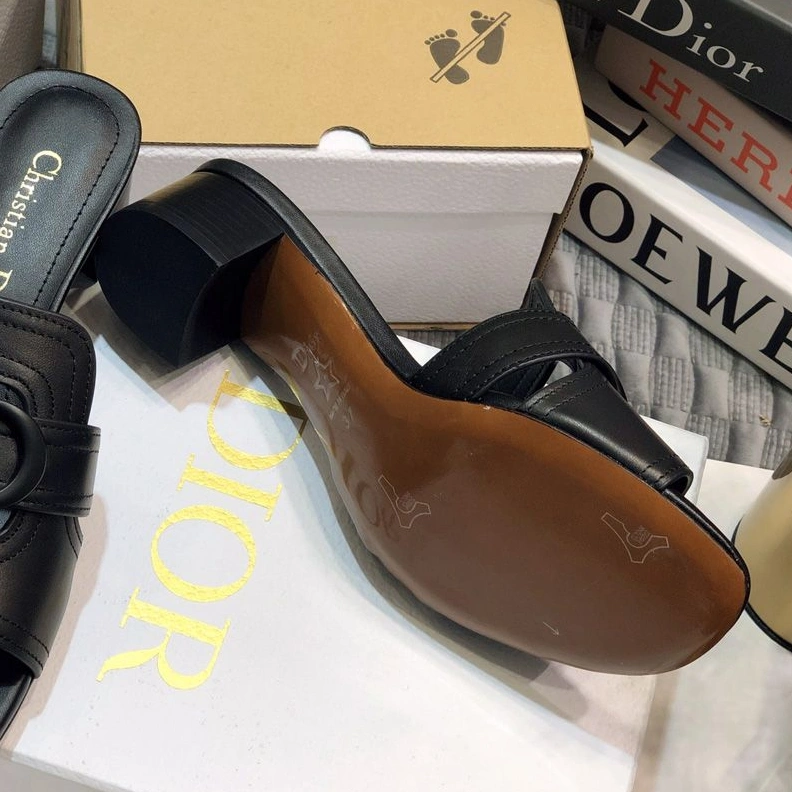 EasyMatch 4033 Dior 30 Montaigne Slides Women Calfskin Black