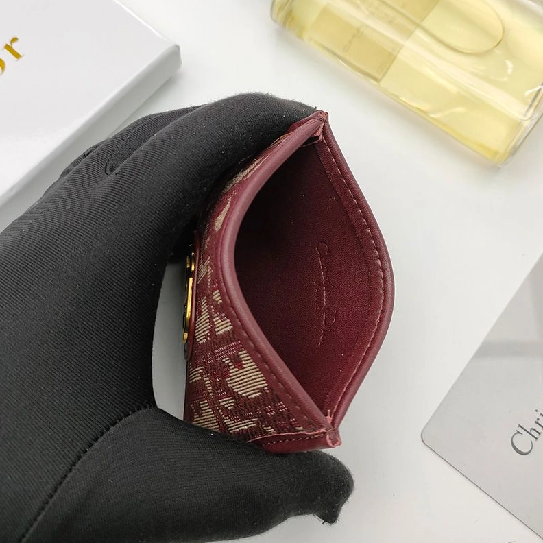 EasyMatch 4120 Dior 30 Montaigne Card Holder Oblique Motif Canvas Burgundy
