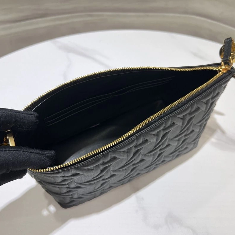 EasyMatch 4560 Diorstar Hobo Bag with Chain In Graphic Cannage Calfskin Black