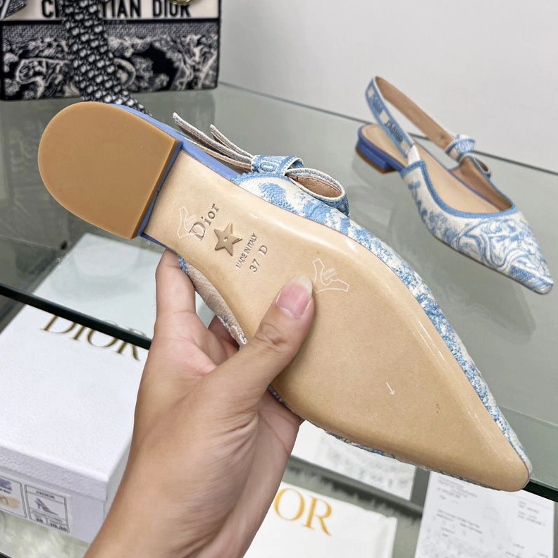 EasyMatch 4913 J'Adior Slingback Pumps Women Toile de Jouy Motif Canvas Sky Blue