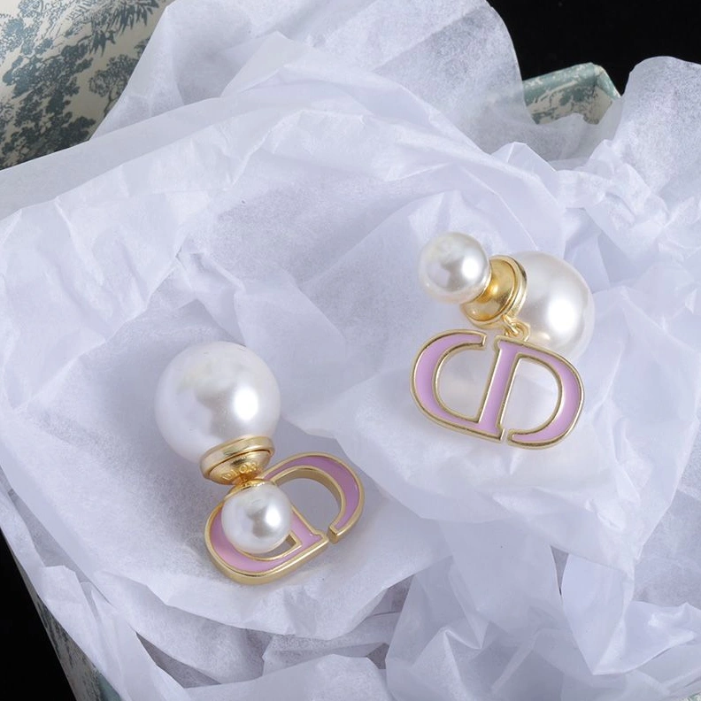 EasyMatch 5952 Dior Tribales Earrings Metal, Pearls and Lacquer Gold Purple