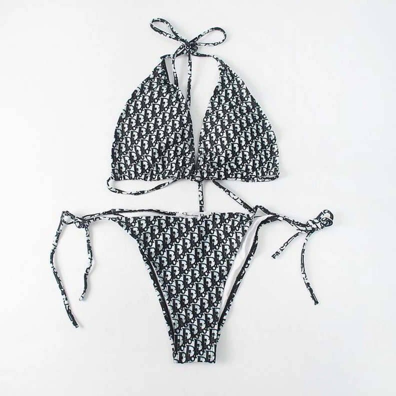 EasyMatch 7083 Dior Bikini Women Oblique Motif Lycra Black