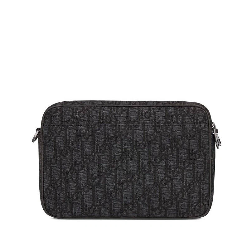 EasyMatch 9876 Maxi Dior Safari Bag with Strap In Oblique Motif Canvas Black