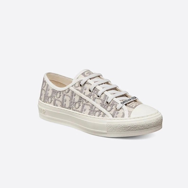 Fashionable 1021 Walk'n'Dior Sneakers Women Oblique Motif Canvas Grey