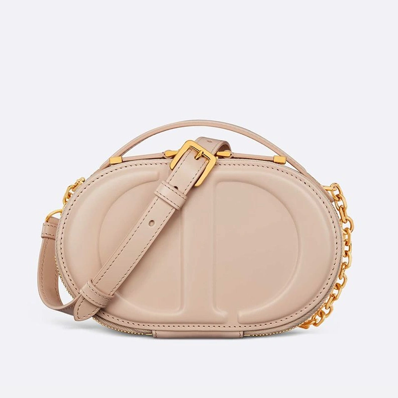 Fashionable 1455 Dior CD Signature Oval Camera Bag Calfskin Apricot