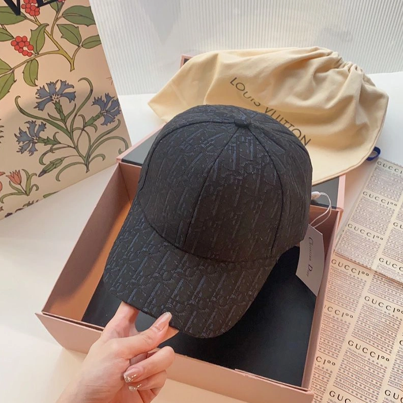 Fashionable 4402 Dior Baseball Cap Oblique Motif Canvas Black