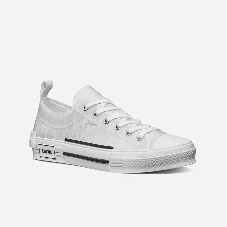 Fashionable 6116 Dior B23 Sneakers Unisex Oblique Motif Canvas White
