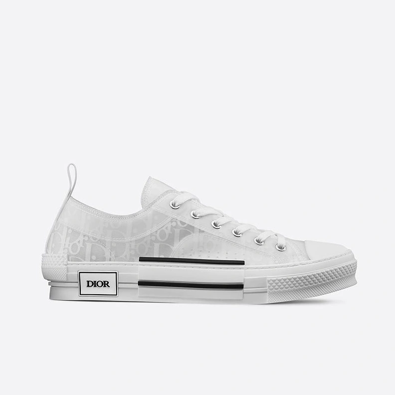 Fashionable 6116 Dior B23 Sneakers Unisex Oblique Motif Canvas White