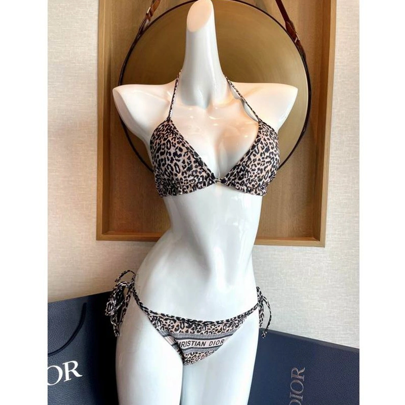 Fashionable 6205 Christian Dior Bikini Women Mizza Motif Lycra Beige