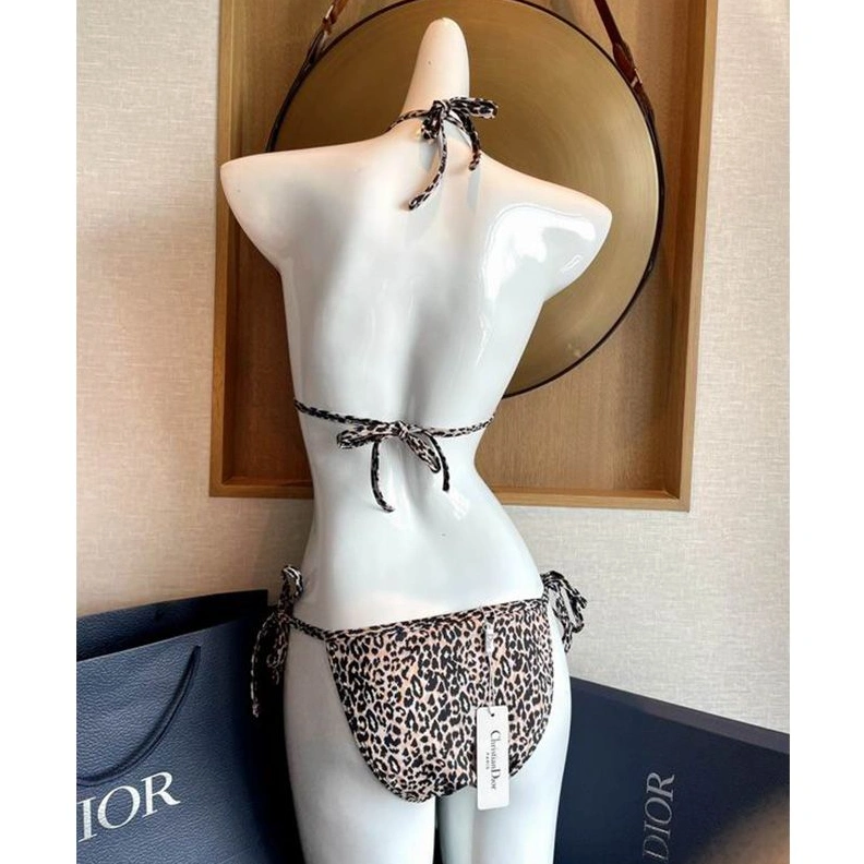 Fashionable 6205 Christian Dior Bikini Women Mizza Motif Lycra Beige