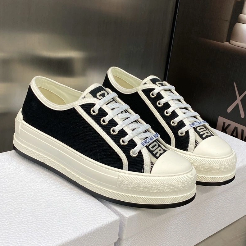 Fashionable 6230 Walk'N'Dior Platform Sneakers Unisex Canvas Black