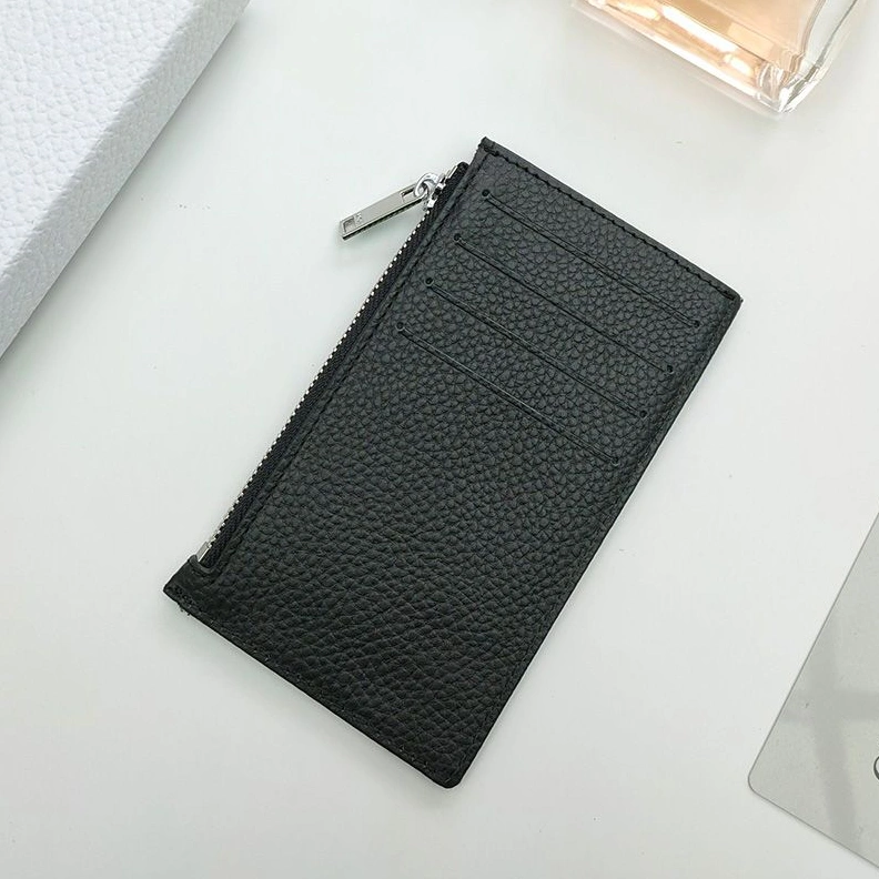 Fashionable 6669 Dior Zipped Card Holder Oblique Motif Canvas Calfskin Blue