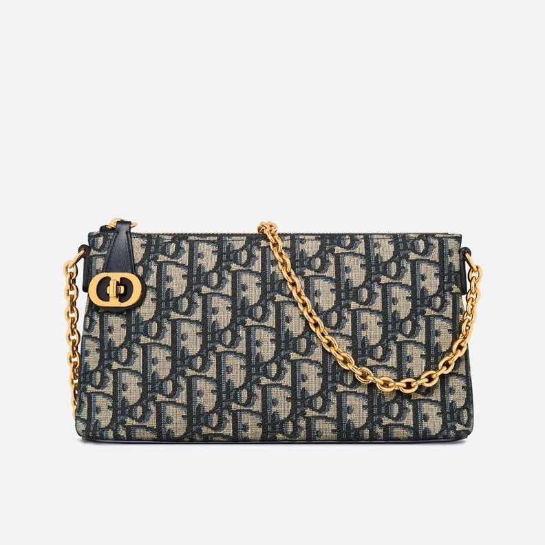 Fashionable 7355 Mini Dior Midi Bag Oblique Motif Canvas Blue