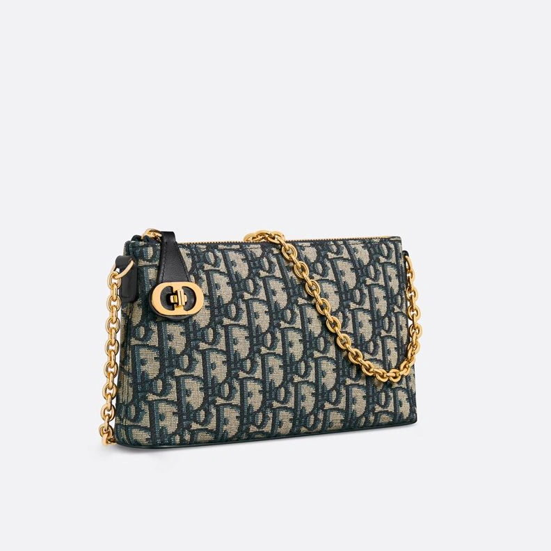 Fashionable 7355 Mini Dior Midi Bag Oblique Motif Canvas Blue