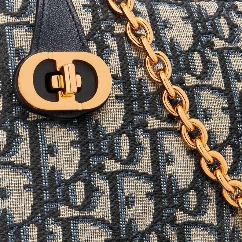 Fashionable 7355 Mini Dior Midi Bag Oblique Motif Canvas Blue