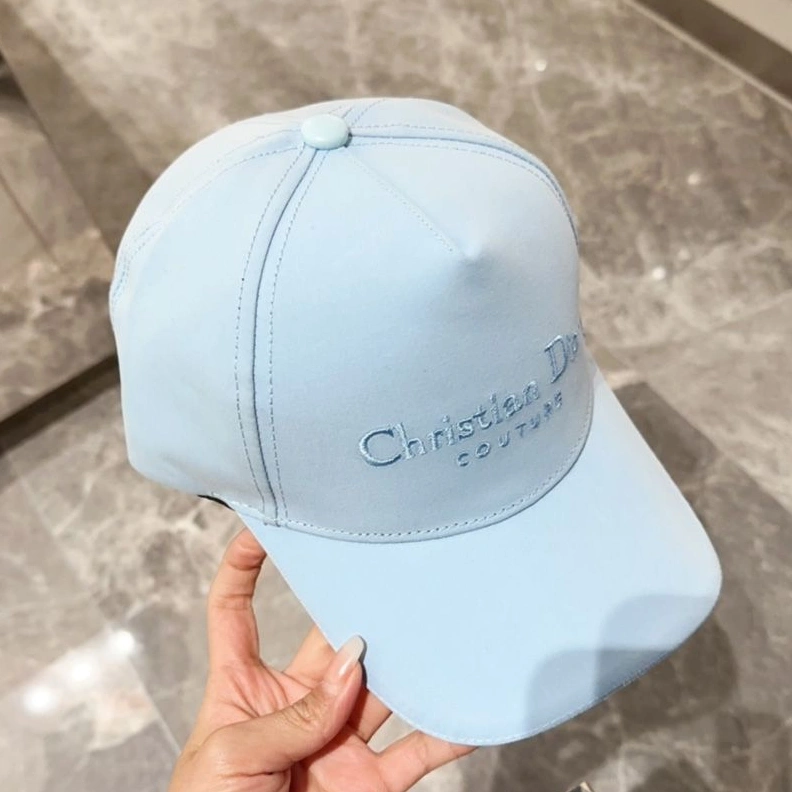 Fashionable 819 Dior Baseball Cap Christian Dior Couture Motif Cotton Sky Blue