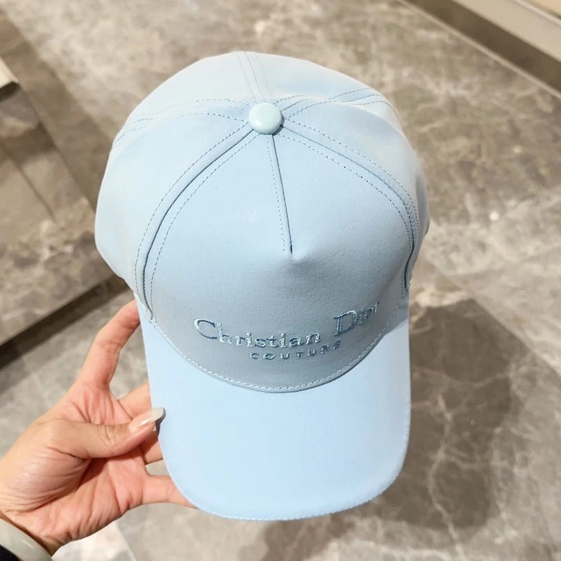 Fashionable 819 Dior Baseball Cap Christian Dior Couture Motif Cotton Sky Blue