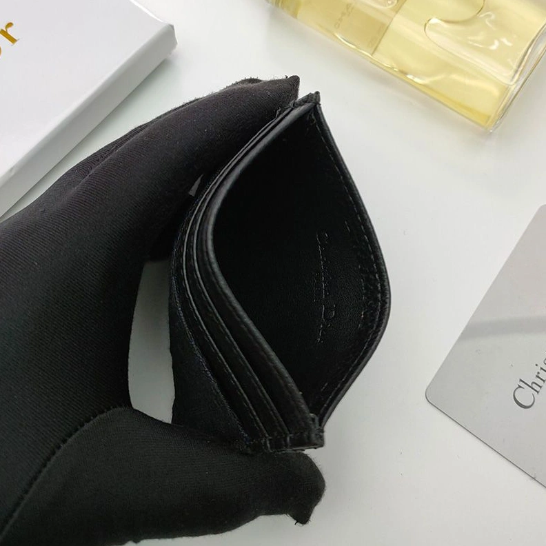 Fashionable 8430 Dior Card Holder Oblique Motif Canvas Black