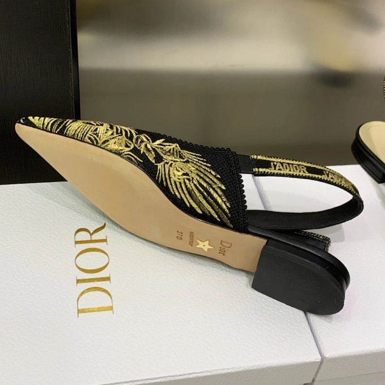 Fashionable 8548 J'Adior Slingback Pumps Women Jardin d'Hiver Motif Canvas Black