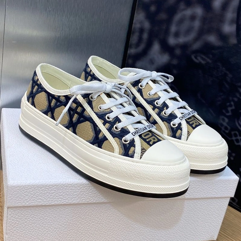 GoAnywhere 1206 Walk'n'Dior Platform Sneakers Unisex Macrocannage Motif Canvas Blue