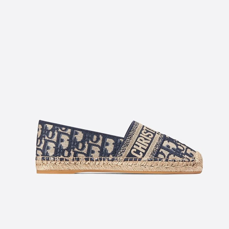 GoAnywhere 1426 Christian Dior Granville Espadrilles Women Oblique Motif Canvas Blue