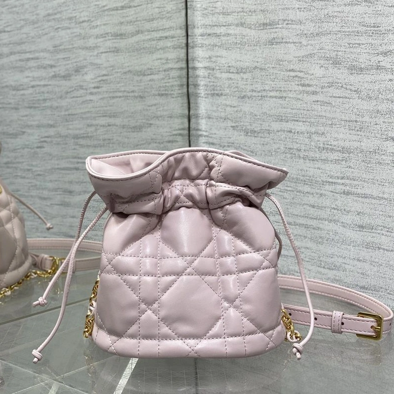 GoAnywhere 182 Mini Dior Miss Caro Bucket Bag In Macrocannage Lambskin Cherry