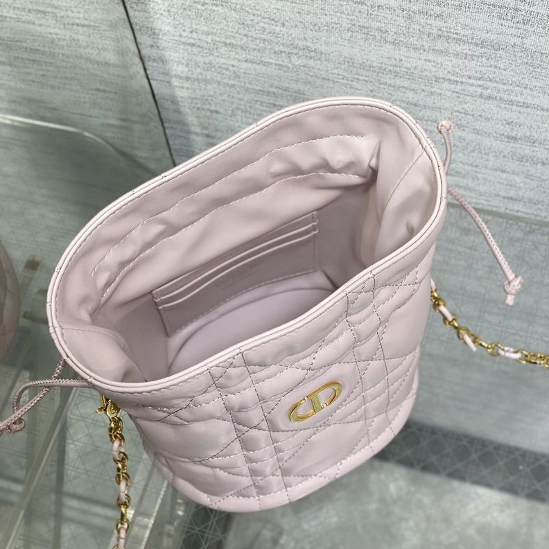 GoAnywhere 182 Mini Dior Miss Caro Bucket Bag In Macrocannage Lambskin Cherry