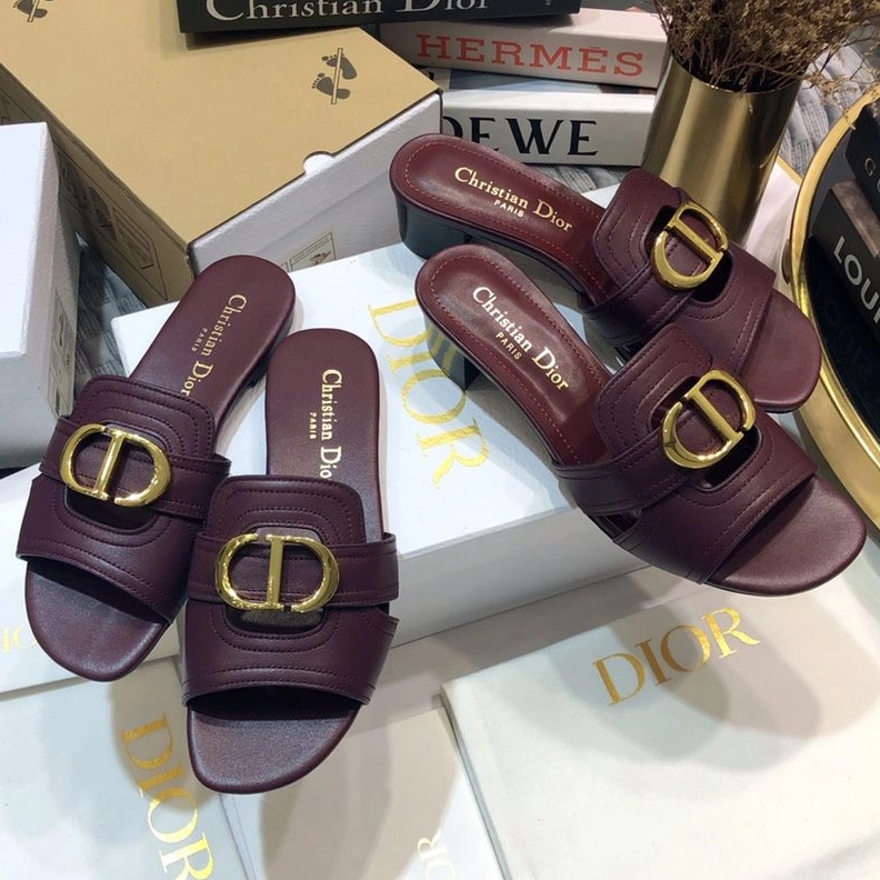 GoAnywhere 2267 Dior 30 Montaigne Slides Women Calfskin Burgundy