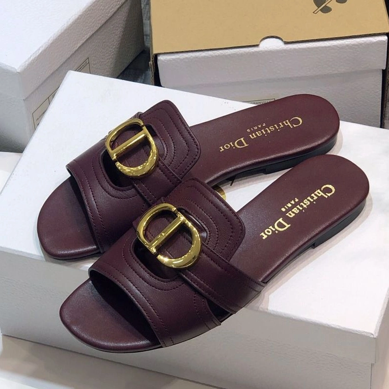 GoAnywhere 2267 Dior 30 Montaigne Slides Women Calfskin Burgundy