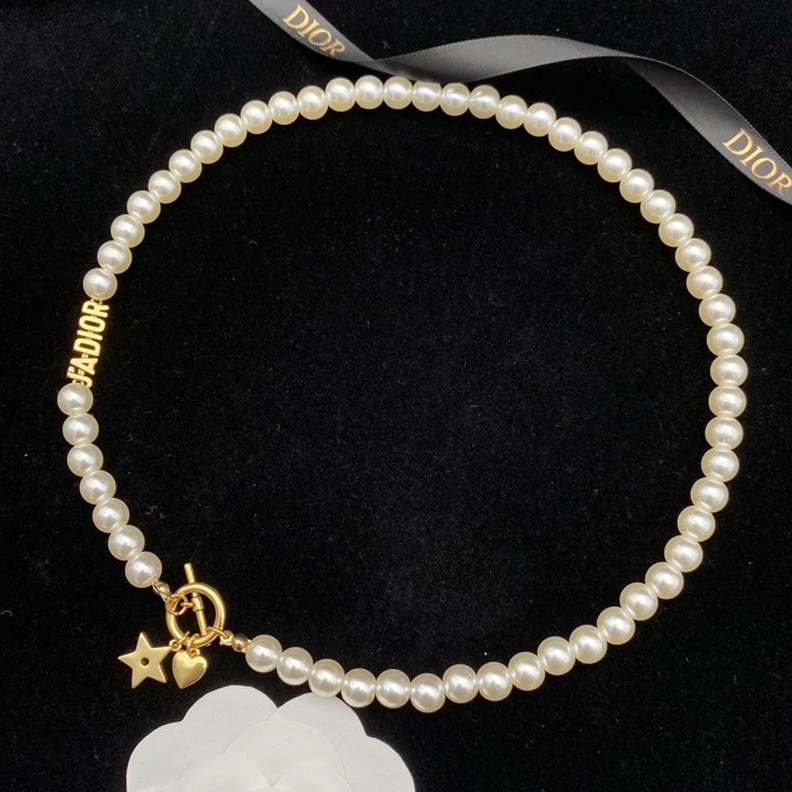 GoAnywhere 2813 J'Adior Choker, Antique Gold-Finish Metal With White Resin Pearls White