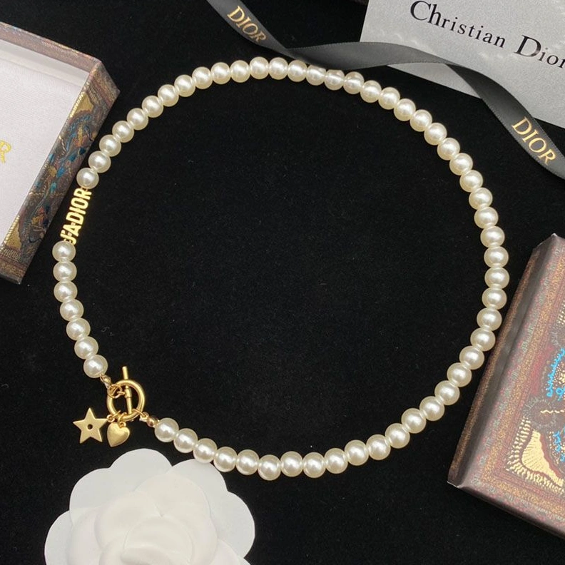 GoAnywhere 2813 J'Adior Choker, Antique Gold-Finish Metal With White Resin Pearls White