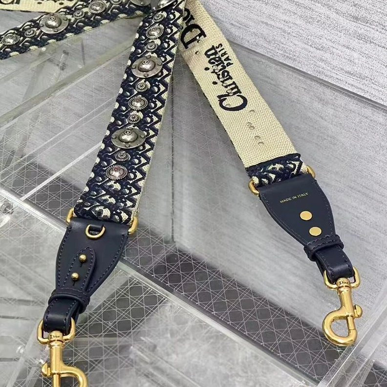 GoAnywhere 3425 Dior Shoulder Strap In Oblique Medallions Motif Cotton Blue