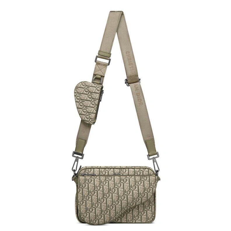 GoAnywhere 3732 Dior Saddle Triple Pouch In Oblique Motif Canvas Olive