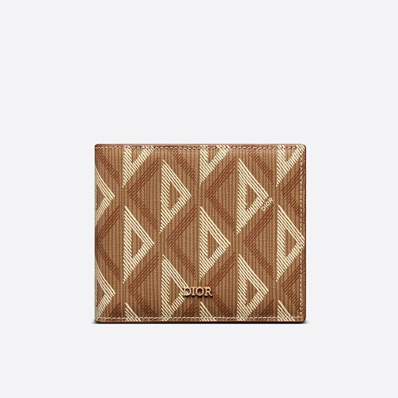 GoAnywhere 4439 Dior Bi-Fold Wallet CD Diamond Motif Canvas Brown