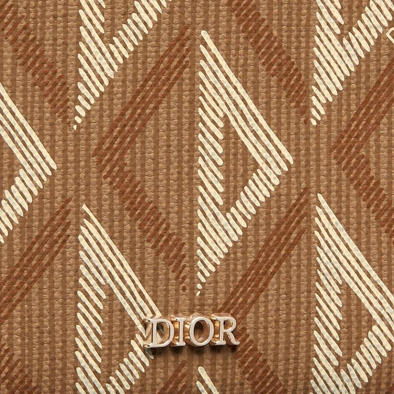 GoAnywhere 4439 Dior Bi-Fold Wallet CD Diamond Motif Canvas Brown