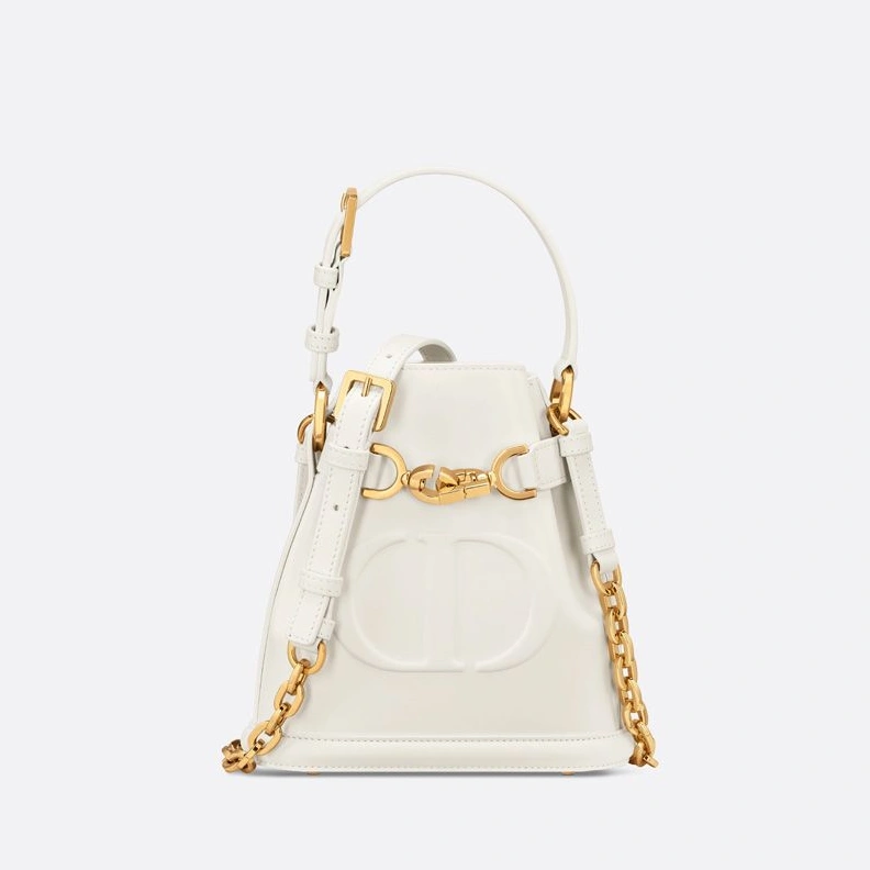 GoAnywhere 4568 Small C'est Dior Bag In CD-Embossed Calfskin White