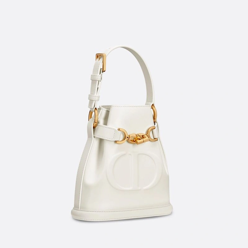 GoAnywhere 4568 Small C'est Dior Bag In CD-Embossed Calfskin White